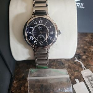 GV2 Woman's Rome Diamond & Silver Stainless Steal Watch